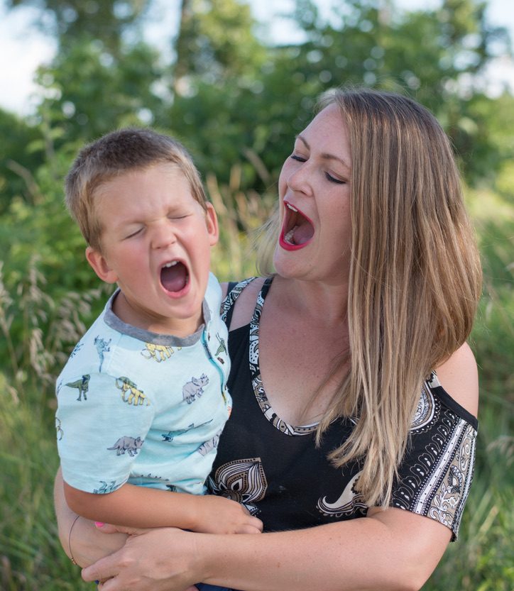Imperfect Parenting blog image. Photo of Jessie and her son Henry yelling.