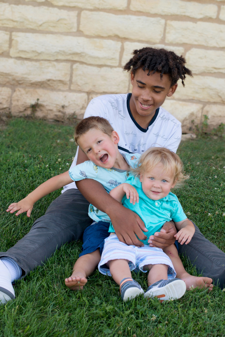 Raising Love Warriors blog image. Photo of Jessie's sons playing outside.