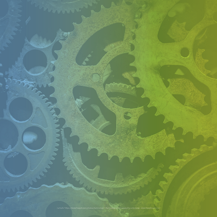 Autism Resources blog. Image of several gears with a blue and green tint.