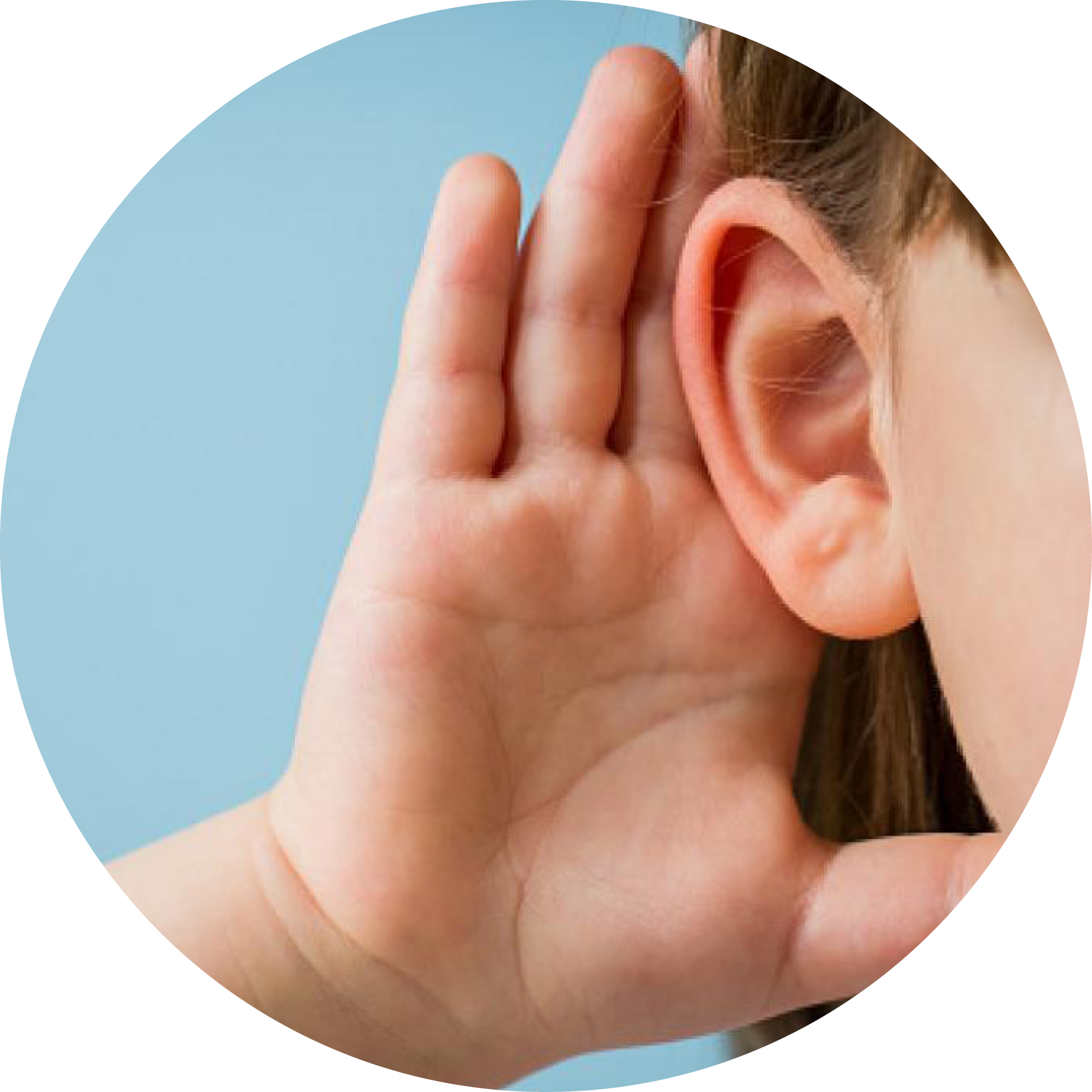 What is Double Empathy blog image. Photo of a young girl holding her ear to hear better.